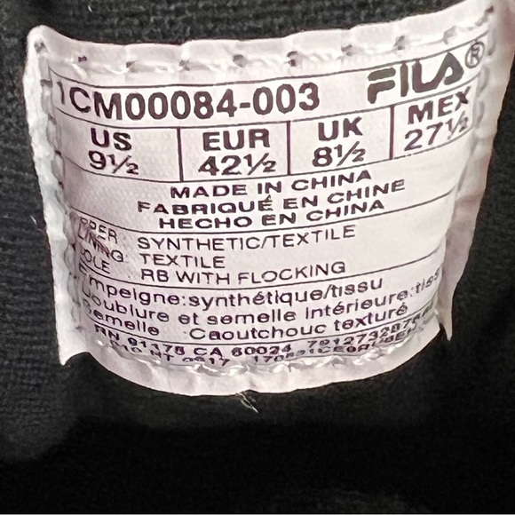 FILA Mid Top Fashion Casual Streetwear Sneakers Lace‎ Up Black - Picture 10 of 13